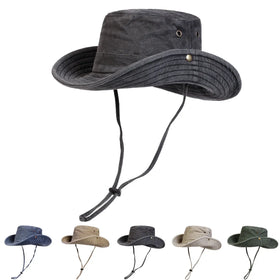 Unisex Outdoor Sun Hat with Chin Strap – Wide Brim UV Protection Fishing & Hiking Hat